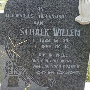 SCHALKWYK Schalk Willem, van 1929-1992