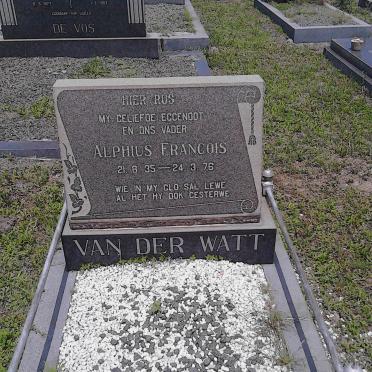 WATT Alphius Francois, van der 1935-1976