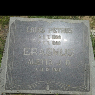 ERASMUS Louis Petrus 1938-19?? &amp; Aletta J.D. 1940-
