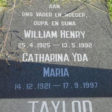 TAYLOR William Henry 1925-1992 &amp; Catharina Yda Maria 1921-1997