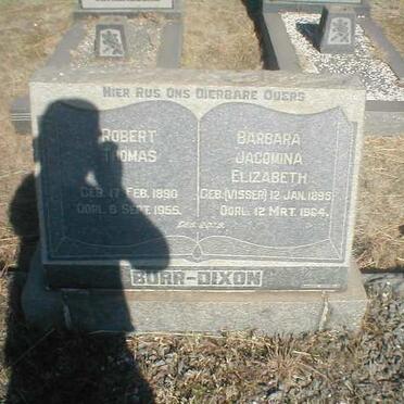 BURR-DIXON Robert Thomas 1890-1955 &amp; Barbara Jacomina Elizabeth VISSER 1895-1964