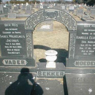 BEKKER Sarel Wilhelmus Jacobus 1889-1955 &amp; Isabella Elizabeth RUDOLPH 1893-1967