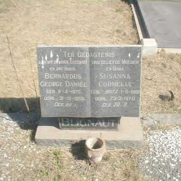 BLIGNAUT Bernardus George Daniel 1875-1953 &amp; Susanna Cornelia BRITZ 1881-1970