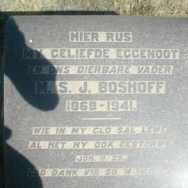BOSHOFF M.S.J. 1868-1941