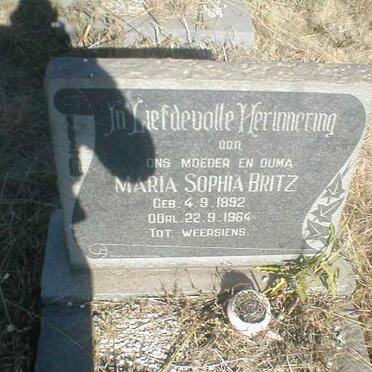 BRITZ Maria Sophia 1892-1964