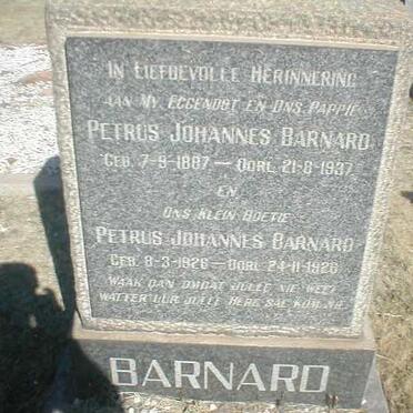 BARNARD Petrus Johannes 1887-1937, BARNARD Petrus Johannes 1926-1926