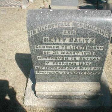 CALITZ Netty nee LICHTENBURG 1899-1934