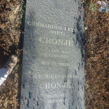 CRONJE Gerhardus Petrus 1915-2013 & Magrieta Maria 1927-2019