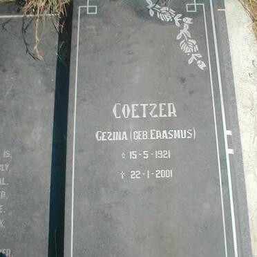 COETZER Gezina geb. ERASMUS 1921-2001