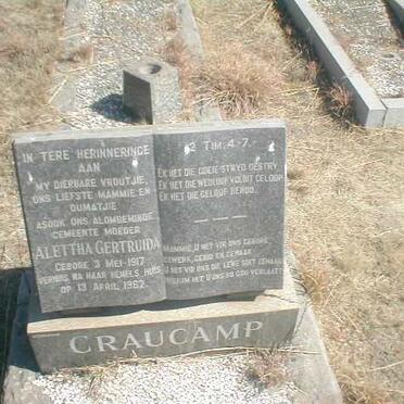 CRAUCAMP Aletta Gertruida 1917-1962