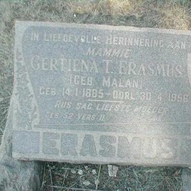 ERASMUS Gertiena T. nee MALAN 1885-1956