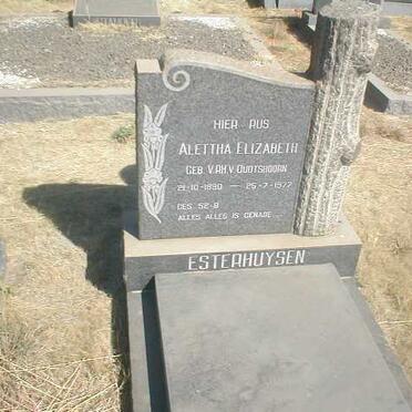 ESTERHUYSEN Alettha Elizabeth nee V. RH. V. OUDTSHOORN 1890-1977