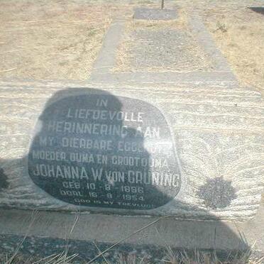 GRUNING Johanna W., von 1896-1954
