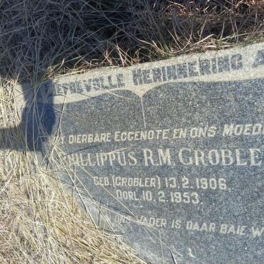 GROBLER Phillippus R.M. nee GROBLER 1906-1953