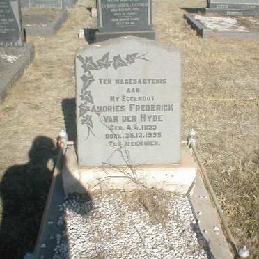 HYDE Andries Frederick, van der 1899-1955
