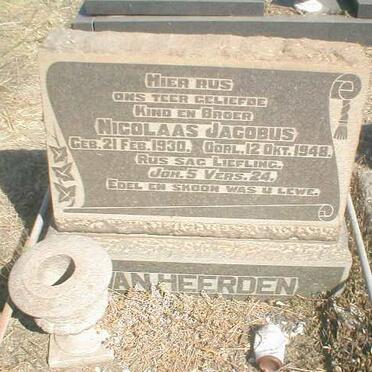 HEERDEN Nicolaas Jacobus, van 1930-1948