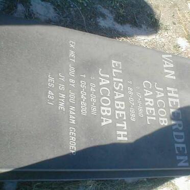 HEERDEN Carel, van 1910-1999 &amp; Elisabeth Jacoba 1911-2001