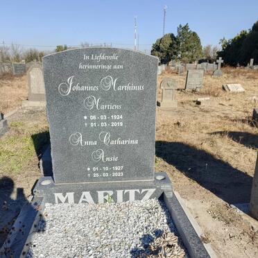 MARITZ Johannes Marthinus 1924-2019 & Anna Catharina 1927-2023