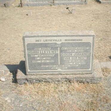 NEST Gideon Johannes, van der 1879-1942 &amp; Susanna C E B GELDENHUYS 1883-1953