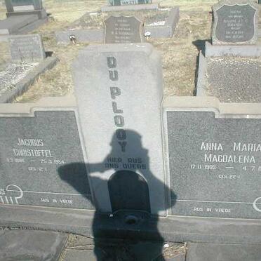 PLOOY Jacobus Christoffel, du 1884-1954 &amp; Anna Maria Magdalena 1903-1980