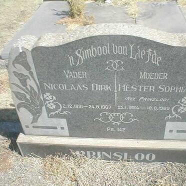 PRINSLOO Nicolaas Dirk 1891-1967 &amp; Hester Sophia 1884-1960