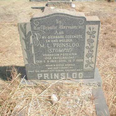PRINSLOO M L, formerly POTGIETER, nee ENGELBRECHT 1912-1958