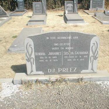 PREEZ Hendrik Johannes, du 1884-1974 &amp; Susara Catharina 1890-1973
