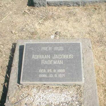 RADEMAN Adriaan Jacobus 1889-1971
