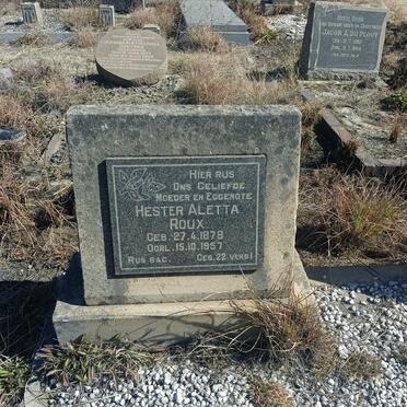 ROUX Hester Aletta 1878-1957