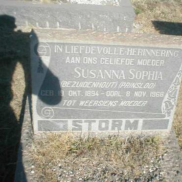 STORM Susanna Sophia, voorheen BEZUIDENHOUT, geb. PRINSLOO 1894-1968