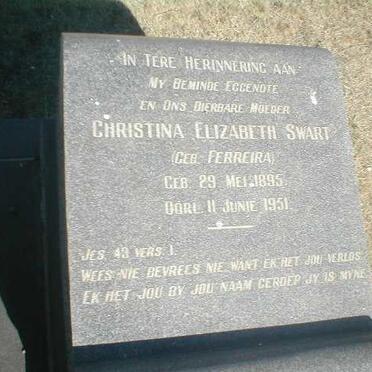 SWART Christina Elizabeth nee FERREIRA 1895-1951