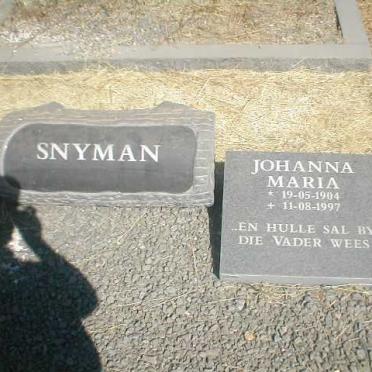 SNYMAN Johanna Maria 1904-1997