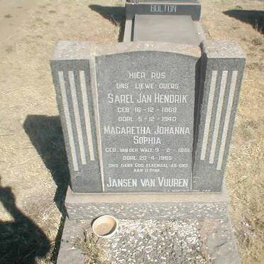 VUUREN Sarel Jan Hendrik, Jansen van 1868-1940 &amp;  Margaretha Johanna Sophia VAN DER WALT 1881-1965