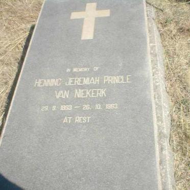NIEKERK Henning Jeremiah Pringle, van 1893-1963