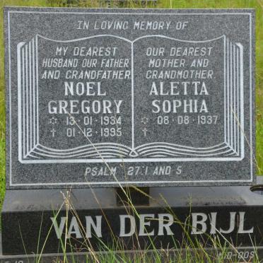 BIJL Noel Gregory, van der 1934-1995 &amp; Aletta Sophia 1937-