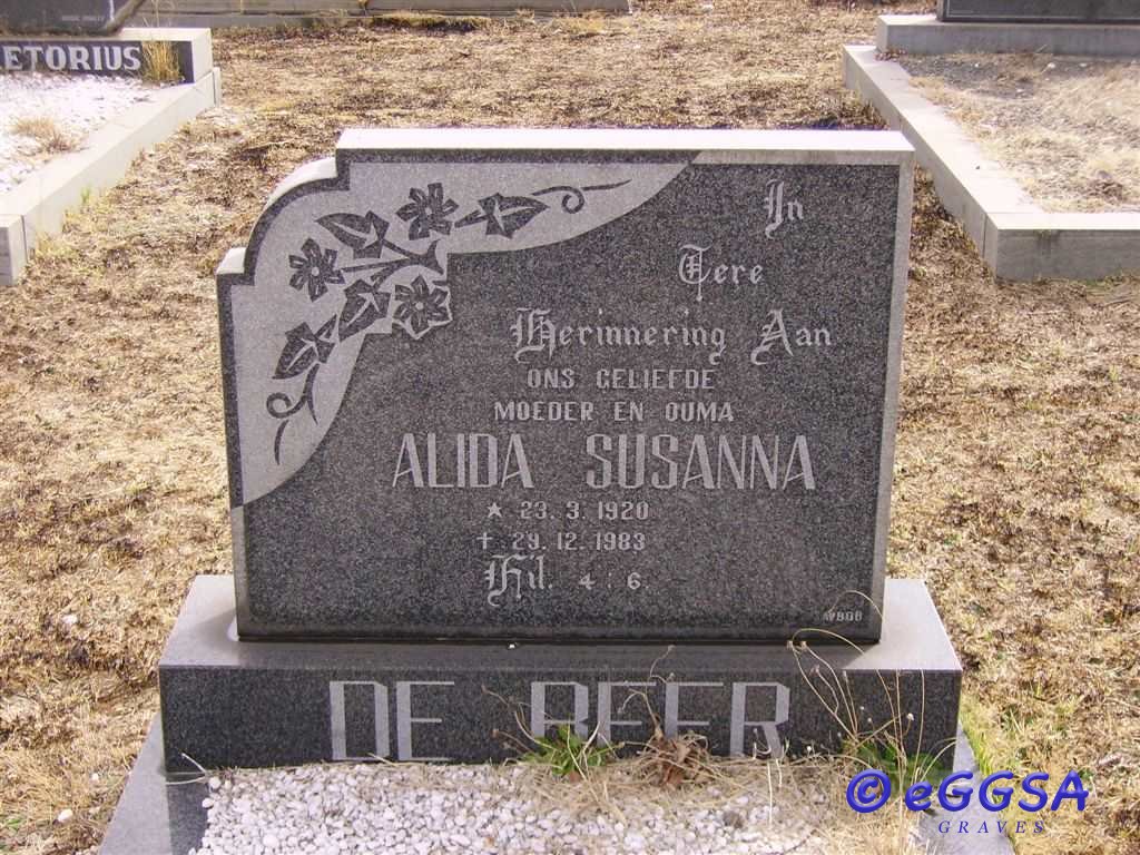 BEER Alida Susanna, de 1920-1983