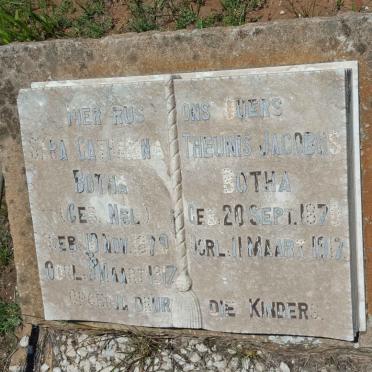 BOTHA Theunis Jacobus 1870-1917 &amp; Sara Catharina NEL 1879-1917
