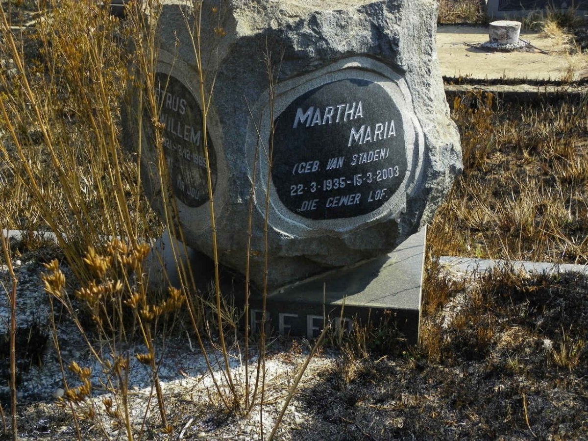 BEER Petrus Willem, de 1921-1969 &amp; Martha Maria VAN STADEN 1935-2003