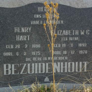 BEZUIDENHOUT Henry Hart 1890-1975 &amp; Elizabeth W.C. BOTHA 1892-1970
