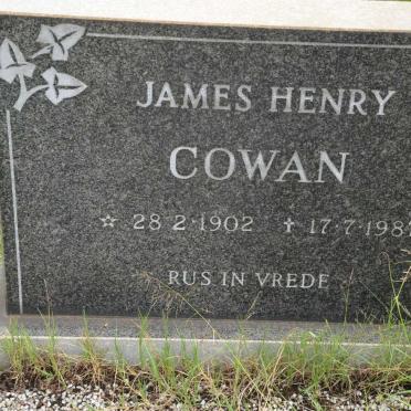 COWAN James Henry 1902-1987