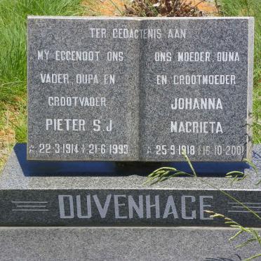 DUVENHAGE Pieter S.J. 1914-1993 &amp; Johanna Magrieta 1918-2001