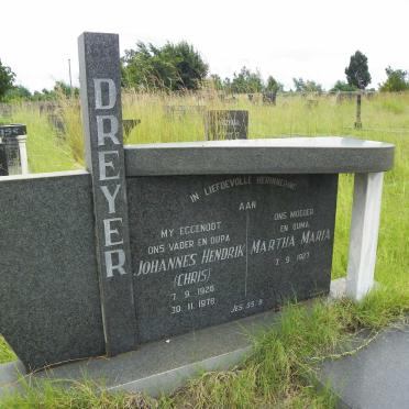DREYER Johannes Hendrik 1926-1978 &amp; Martha Maria 1927-