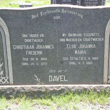 DAVEL Christiaan Johannes Frederik 1880-1972 &amp; Elsie Johanna Maria STOLTZ 1889-1963