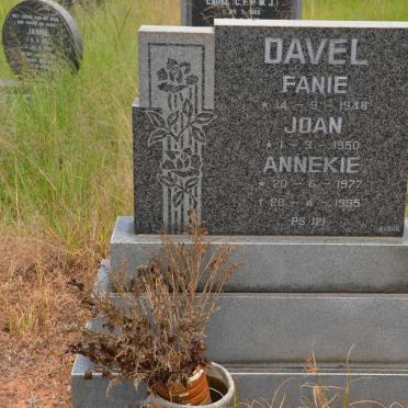 DAVEL Fanie 1948- :: DAVEL Joan 1950- :: DAVEL Annekie 1977-1995