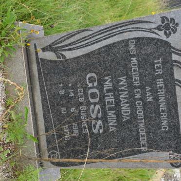 GOSS Wynanda Wilhelmina nee BUSKES 1916-1976