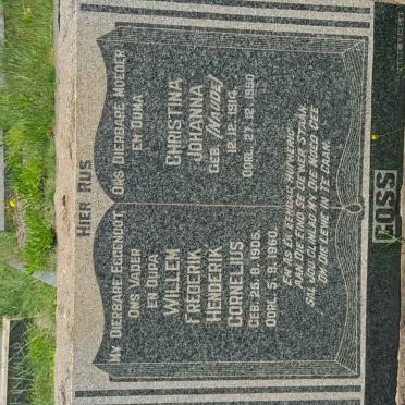GOSS Willem Frederik Henderik Cornelius 1905-1960 &amp; Christina Johanna NAUDE 1914-19?0