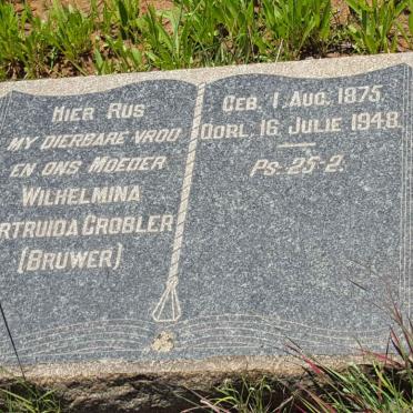 GROBLER Wilhelmina Gertruida nee BRUWER 1875-1948