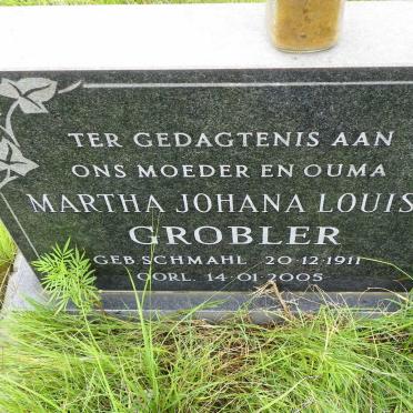 GROBLER Martha Johana Louisa nee SCHMAHL 1911-2005
