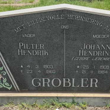 GROBLER Pieter Hendrik 1903-1960 &amp; Johanna Hendrina LIEBENBERG 1909-1984