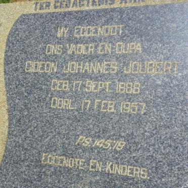 JOUBERT Gideon Johannes 1888-1957